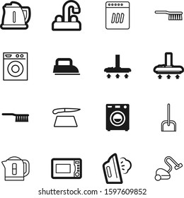 domestic vector icon set such as: element, load, industry, dish, dinner, chop, faucet, emblem, smooth, steel, wood, dishwasher, cat, plastic, kitten, structure, pet, blade, oven, breakfast, cut, sand