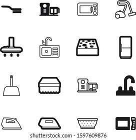 domestic vector icon set such as: plumbing, litter, kitten, graphic, cooler, toilet, shadow, furniture, handle, color, vac, maid, estate, dirty, sanitary, pasta, wire, laundry, fridge, indoors, floor