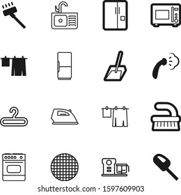 domestic vector icon set such as: empty, animal, room, electronics, hoover, plumbing, blank, group, sand, preparation, basin, colander, polish, microwave, dirty, cleanup, processor, element, bake