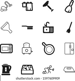 domestic vector icon set such as: modern, cold, cool, toilet, image, freeze, soap, old, metal, clothesline, shirt, estate, thermal, dry, kettle, plumbing, mop, button, housekeeping, toast