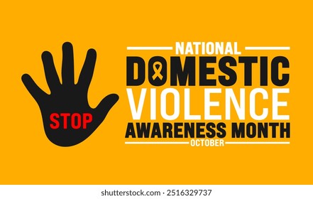 domestic violence awareness month background or banner design template is observed every year in October. Holiday concept. Template for card, poster, placard, template. eps 10