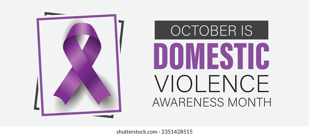 Domestic violence awareness month banner. Observed annually in October. Vector poster.