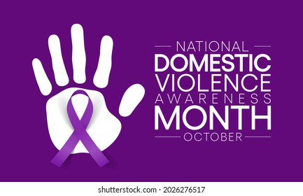 Domestic Violence awareness month (DVAM) is observed every year in October, to acknowledge domestic violence survivors and be a voice for its victims. Vector illustration