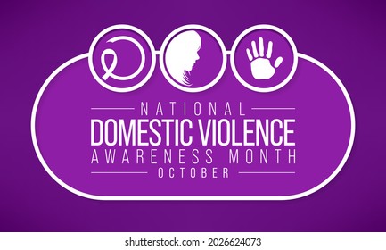 Domestic Violence awareness month (DVAM) is observed every year in October, to acknowledge domestic violence survivors and be a voice for its victims. Vector illustration