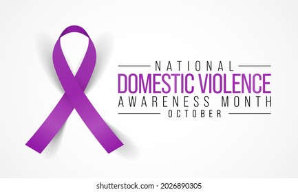 En octubre se celebra cada año un mes de sensibilización sobre la violencia en el hogar (DVAM) para reconocer a los supervivientes de la violencia en el hogar y ser una voz para sus víctimas. Ilustración del vector