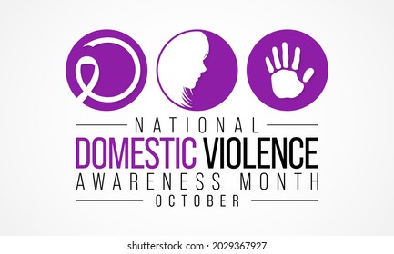 Domestic Violence awareness month (DVAM) is observed every year in October, to acknowledge domestic violence survivors and be a voice for its victims. Vector illustration