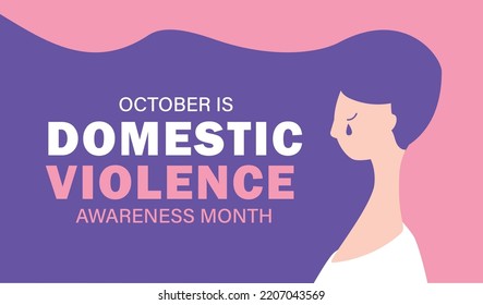 domestic violence awareness month, every october, vector illustration