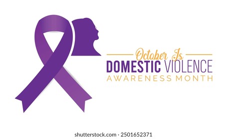 Domestic Violence Awareness Month is observed every year on October.Holiday concept background, placard, banner design template Vector illustration background design.