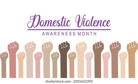 Domestic Violence Awareness Month is observed every year on October.Holiday concept background, placard, banner design template Vector illustration background design.