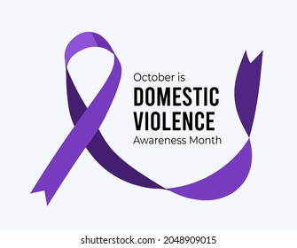 Domestic Violence Awareness Month. Vector illustration with ribbon on white background