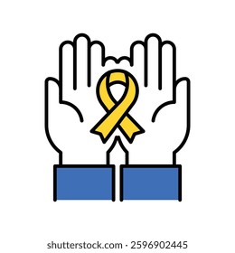 Domestic violence awareness  vector filled outline icon. EPS 10 file