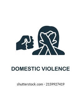 Domestic Violence icon. Monochrome simple Psychology icon for templates, web design and infographics