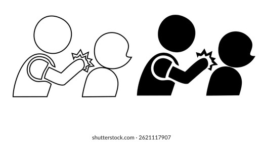 Domestic Violence Thin simple Line Icons