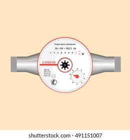 Domestic water meter in the vector