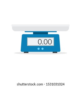 Domestic Weigh Scale Food Balance Vector Icon. Food Weight Kitchen Illustration.