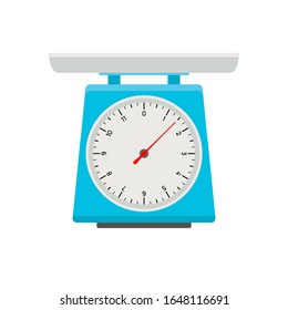 Domestic weigh scale food balance vector icon. Food weight kitchen illustration.