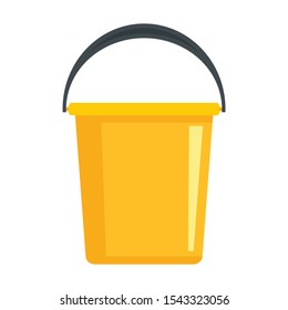 Domestic yellow bucket flat icon. Vector Domestic yellow bucket in flat style isolated on white background. Element for web, game and advertising