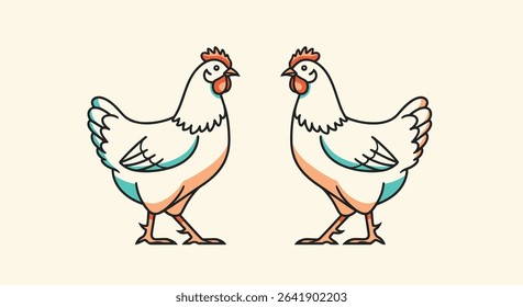 The Domesticated Fowl Chickens and Farming and Poultry Production Concept