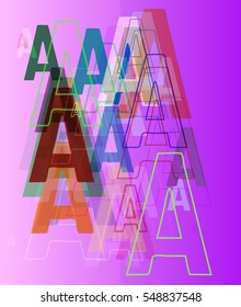 dominant backdrop of diagram, text Alphabet A vector background at shiny type