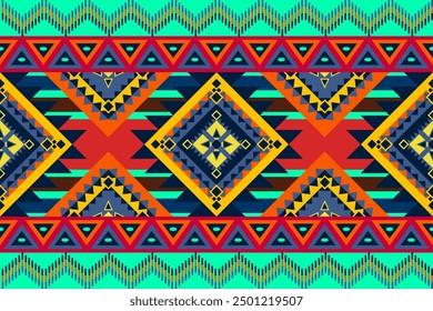 Dominant colors Navajo design ornament pattern, Native American Southwest design Aztec pattern geometric ethnic textile texture tribal aztec pattern navajo mexican fabric seamless vector textile,decor