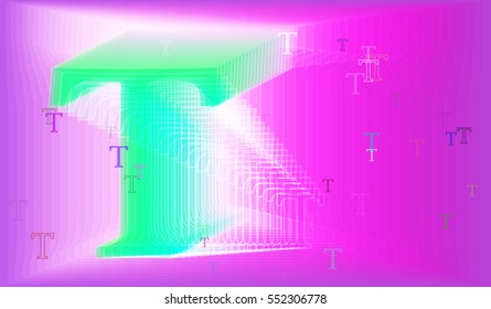 dominant effect among set, T Alphabet vector background of trendy keynote