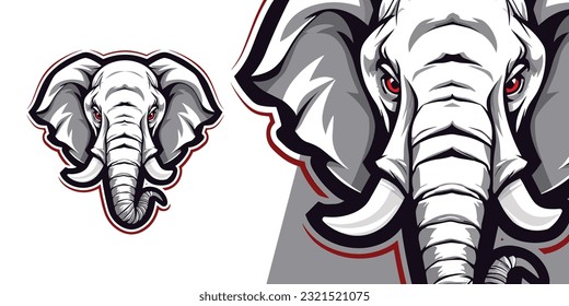 Logo de Elephant Dominante: Diseño de vectores impactantes para deportes competitivos y deportes electrónicos