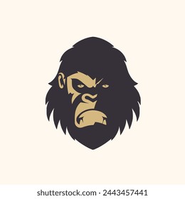 Dominant Gorilla Flat Vector Art Primate, Wildlife, Animal, Ape, Icon.