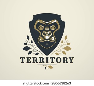 Dominant gorilla symbol embodying strength, control, and alpha leadership, created for brands focused on power, confidence, and strong presence.