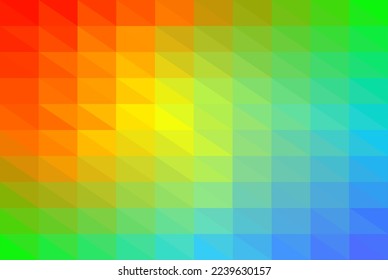 The dominant mesh background is rainbow color. mesh background with colorful triangles.