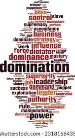 Domination word cloud concept. Collage made of words about domination. Vector illustration