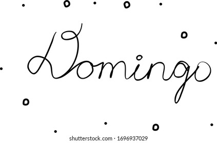 Domingo phrase handwritten with a calligraphy brush. Sunday in portuguese. Modern brush calligraphy. Isolated word black