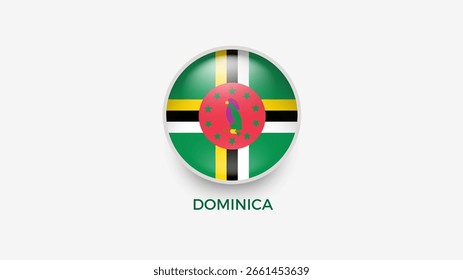 Ilustrador de Vector de bandera 3D de Dominica
