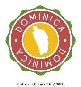 Dominica Badge Map Vector Seal Vector Sign. National Symbol Country Stamp Design Icon Label. 