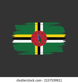 Dominica colorful brush strokes painted national country flag icon
