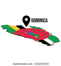 Dominica country map perfect to used for infographic
