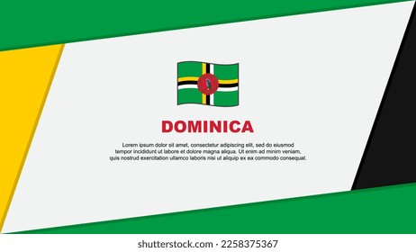 Plantilla de diseño de fondo de resumen de bandera de Dominica. Ilustración del vector de caricaturas del Día de la Independencia de Dominica. Banner de Dominica