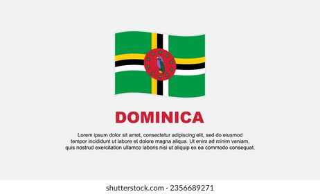 Plantilla de diseño de fondo de resumen de bandera de Dominica. Cartel del Día de la Independencia de Dominica, Ilustración del Vector de Medios Sociales. Dominica Antecedentes