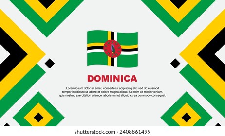 Dominica Flag Abstrakte Hintergrunddesign-Vorlage. Dominica Independence Day Banner Bildschirmhintergrund Vektorgrafik. Dominica-Vorlage