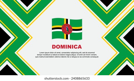 Plantilla de diseño de fondo de resumen de bandera de Dominica. Ilustración de vectores de papel tapiz del Día de la Independencia de Dominica. Dominica Vector