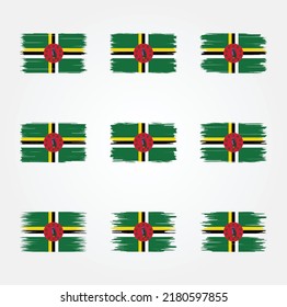 Dominica Flag Brush Collection. National Flag