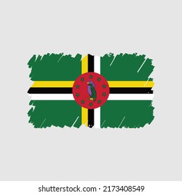Dominica Flag Brush Strokes. National Flag