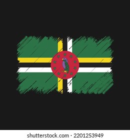 Dominica Flag Brush Strokes. National Flag