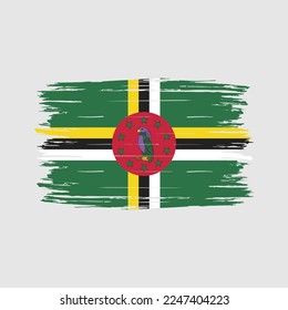 Dominica Flag Pinselstrich Vektorgrafik