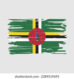 Dominica Flag Brush Vector Illustration