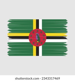 Ilustración del vector de pincel de bandera de Dominica