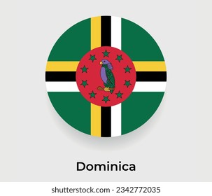 Dominica Flaggenblase Kreis um Form Symbol Vektorgrafik