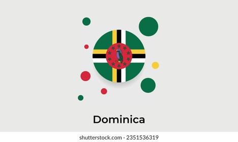 Dominica Flaggenblase Kreis um Form Symbol bunte Vektorgrafik