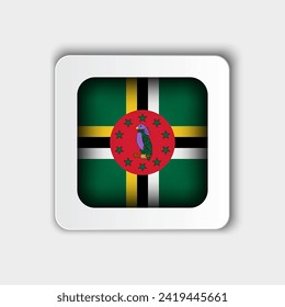 Dominica Flag Button Flat Design
