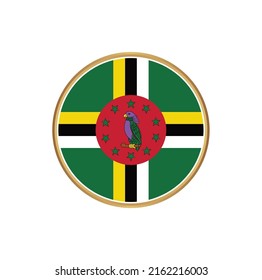 Dominica Flag with Circle Frame. National Flag