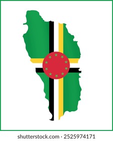 Dominica Flag Design and Dominica Map Design